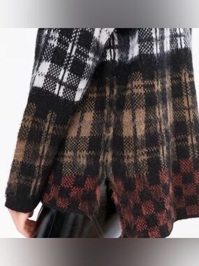 Urban Outfitters Black and Brown Checkered Turtleneck Sweater